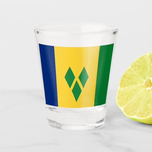 Vlag van Saint Vincent en de Grenadines Shot Glas (Voorkant)