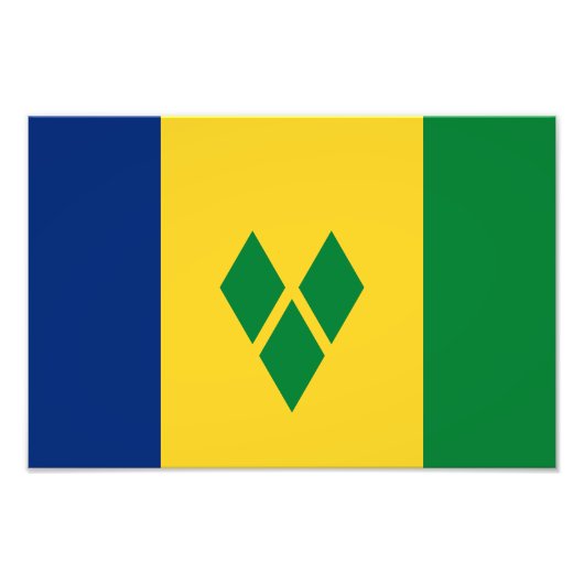 Vlag van Saint Vincent Foto Afdruk (Voorkant)