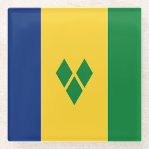 Vlag van Saint Vincent Glazen Onderzetter