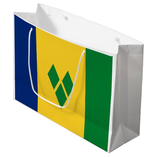 Vlag van Saint Vincent Groot Cadeauzakje (Voorkant Gekanteld)