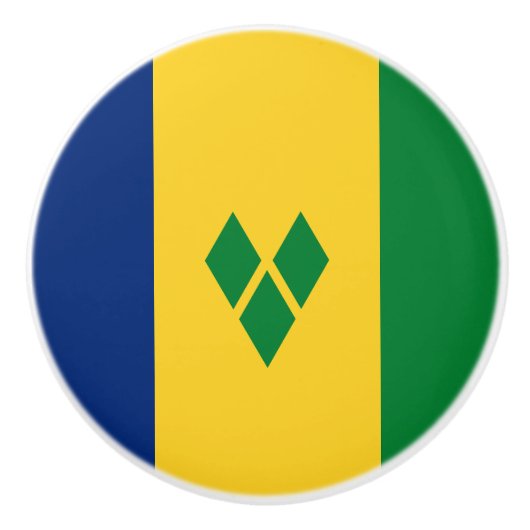 Vlag van Saint Vincent Keramische Knop (Voorkant)