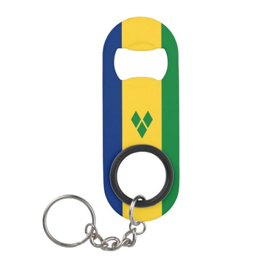 Vlag van Saint Vincent Mini Flessenopener (Voorkant)