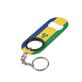 Vlag van Saint Vincent Mini Flessenopener (Achterkant Gekanteld)