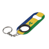 Vlag van Saint Vincent Mini Flessenopener (Voorkant Gekanteld)
