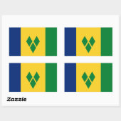 Vlag van Saint Vincent Rechthoekige Sticker (Vel)