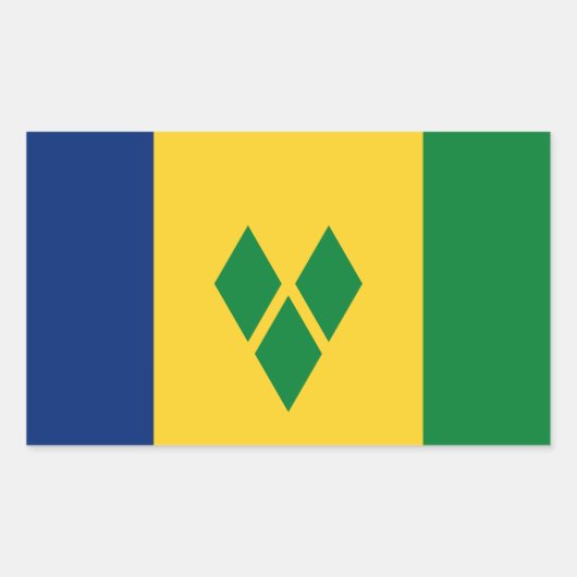 Vlag van Saint Vincent Rechthoekige Sticker (Voorkant)
