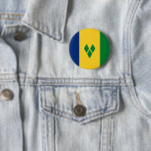 Vlag van Saint Vincent Ronde Button 5,7 Cm (In situ)