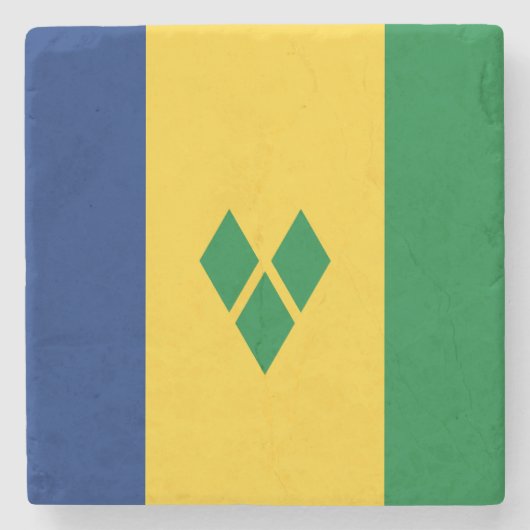 Vlag van Saint Vincent Stenen Onderzetter (Voorkant)