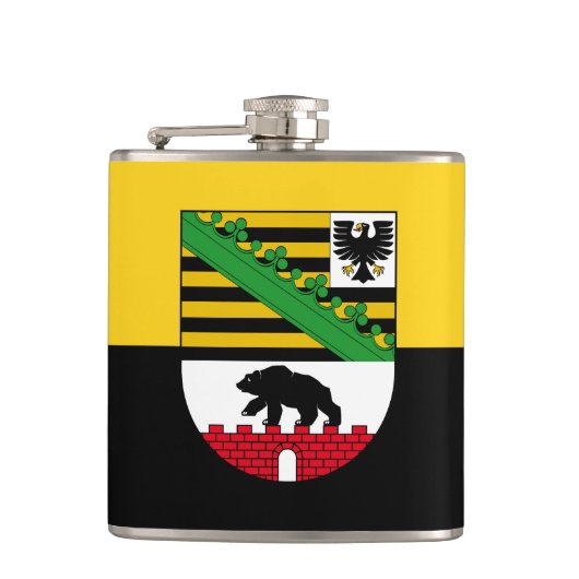 Vlag van Saksen-Anhalt Flask Heupfles (Voorkant)