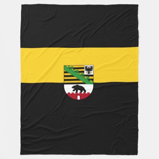 Vlag van Saksen-Anhalt Fleece Blanket (Voorkant)