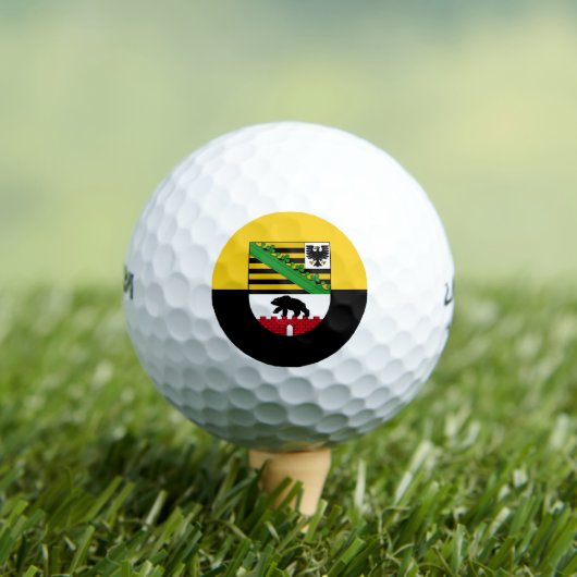 Vlag van Saksen-Anhalt Golf Balls Golfballen (Insitu Shirt)