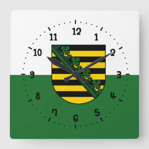 Vlag van Saksen Square Wall klok