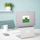 Vlag van Saksen-Sticker van vinyl Sticker (Laptop op bureau)