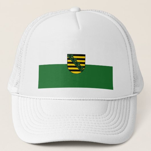 Vlag van Saksen Trucker Hat Pet (Voorkant)