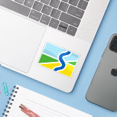 Vlag van Salland, Nederland Sticker (Laptop met iPhone)