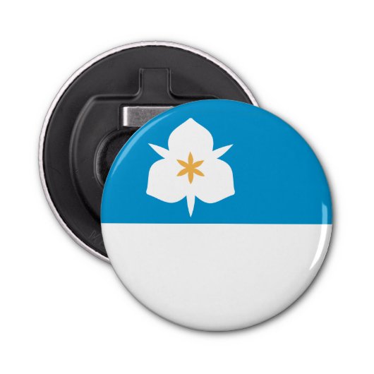 Vlag van Salt Lake City, Utah Button Flesopener (Voorkant)