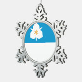 Vlag van Salt Lake City, Utah Tin Sneeuwvlok Ornament (Rechts)