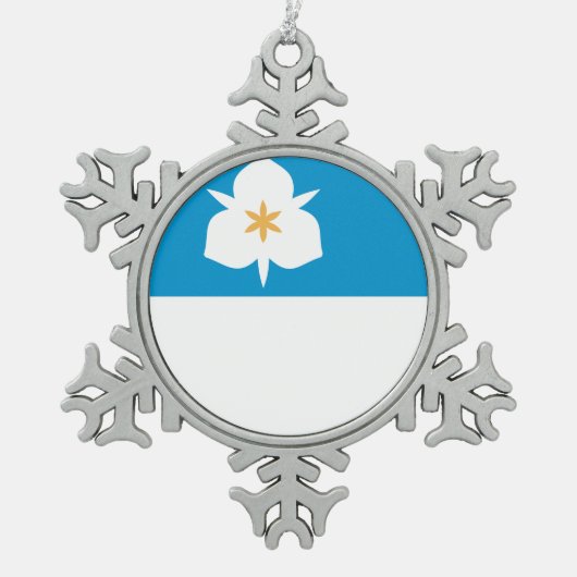 Vlag van Salt Lake City, Utah Tin Sneeuwvlok Ornament (Voorkant)
