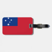 Vlag van Samoa-Bagagelabel met lederriem Bagagelabel (Achterkant horizontaal)