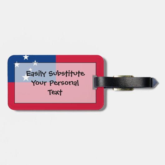 Vlag van Samoa Personal Easy ID Bagagelabel (Achterkant horizontaal)