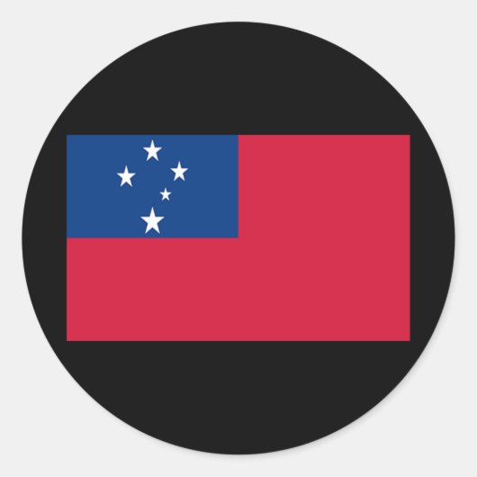 Vlag van Samoa Ronde Sticker (Voorkant)