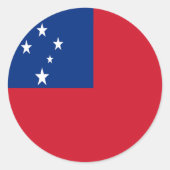Vlag van Samoa Ronde Sticker (Voorkant)