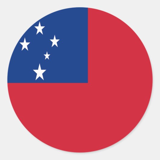 Vlag van Samoa Ronde Sticker (Voorkant)