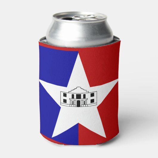 Vlag van San Antonio, Texaanse Koelbox Blikjeskoeler (Blikje Voorkant)