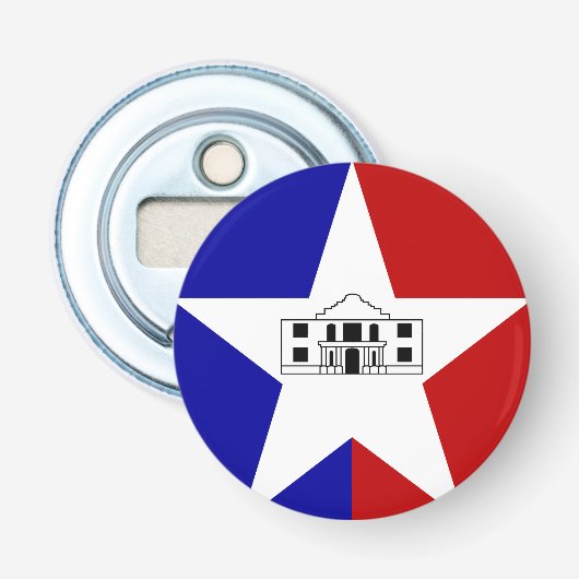 Vlag van San Antonio, Texas Bottle Opener (Voorkant)