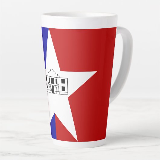 Vlag van San Antonio, Texas Latte Mok (Rechterhoek)
