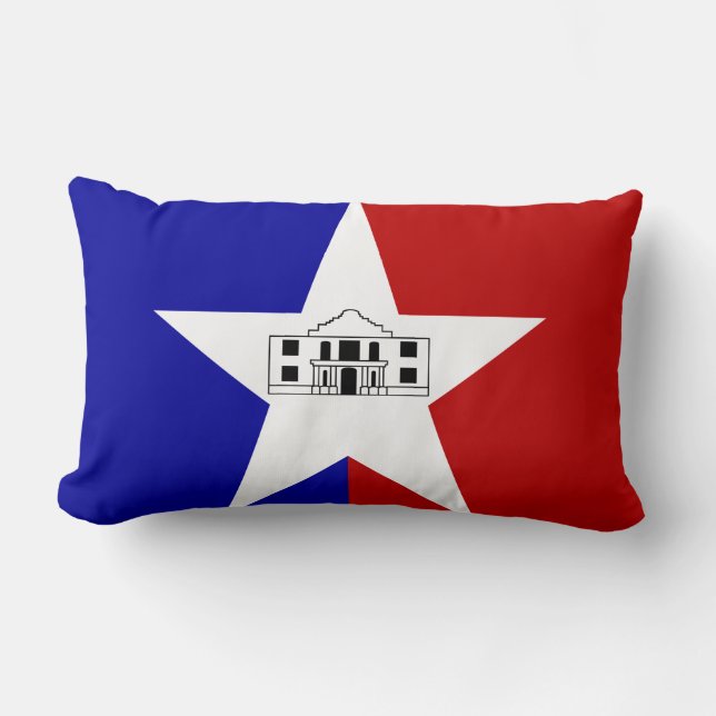 Vlag van San Antonio, Texas Lumbar Pillow Kussen (Voorkant)