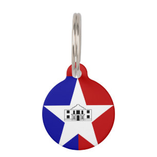 Vlag van San Antonio, Texas Pet ID Tag Huisdierpenning