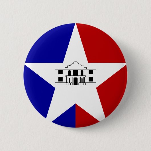 Vlag van San Antonio, Texas Ronde Button 5,7 Cm (Voorkant)