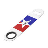 Vlag van San Antonio, Texas Sleutelhanger Bottle O Speed Flessenopener (Voorkant Gekanteld)