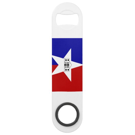 Vlag van San Antonio, Texas Sleutelhanger Bottle O Speed Flessenopener (Voorkant)