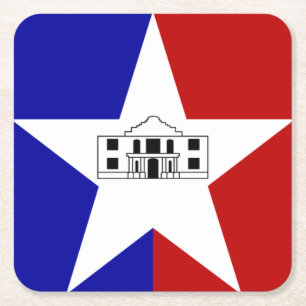 Vlag van San Antonio, Texas Square Paper Onderzett Kartonnen Onderzetters