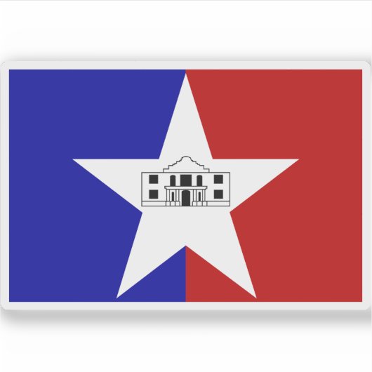 Vlag van San Antonio, Texas Sticker (Voorkant)