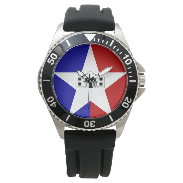 Vlag van San Antonio, Texas Watch Horloge (Voorkant)