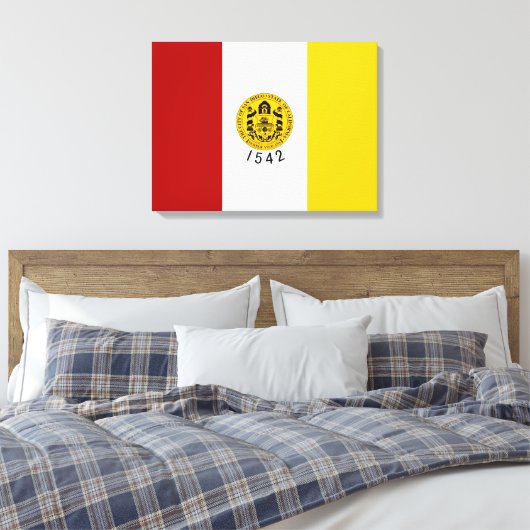 Vlag van San Diego (Californië) Canvas Afdruk (Insitu (Slaapkamer))