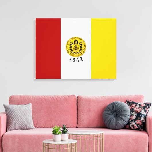 Vlag van San Diego (Californië) Canvas Afdruk (Insitu (Woonkamer))