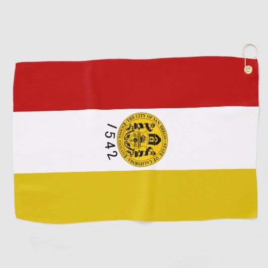vlag van San Diego (Californië) Golfhanddoek (Horizontaal)