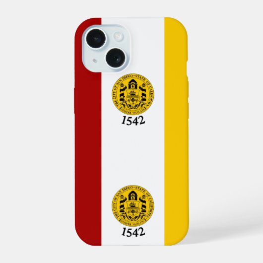 Vlag van San Diego, Californië iPhone 15 Case (Achterkant)