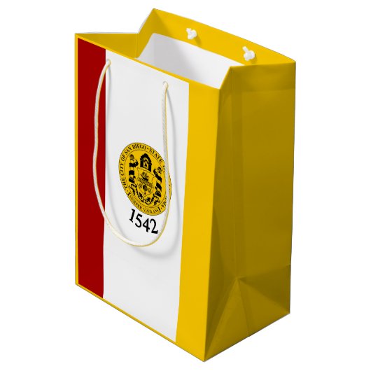 Vlag van San Diego, Californië Medium Cadeauzakje (Achterkant Gekanteld)