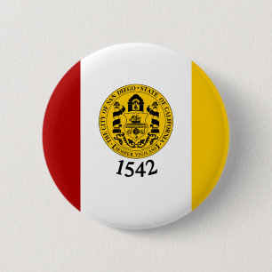 Vlag van San Diego, Californië Ronde Button 5,7 Cm