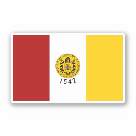 Vlag van San Diego, Californië Sticker (Voorkant)