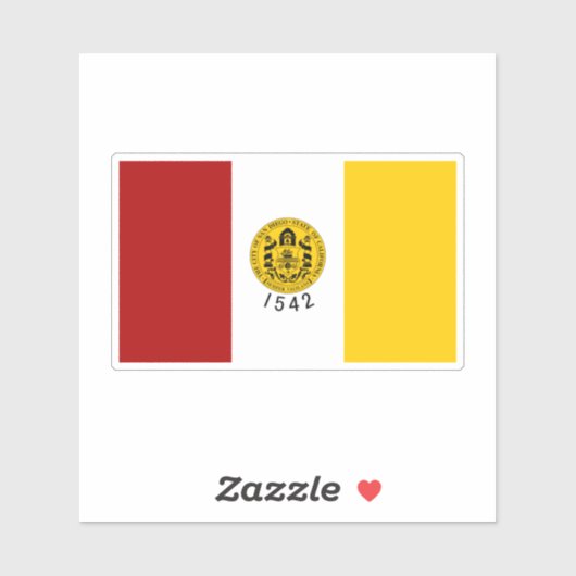 Vlag van San Diego, Californië Sticker (Vel)