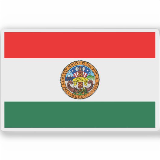 Vlag van San Diego County, Californië Sticker (Voorkant)