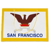Vlag van San Francisco, California Large Gift Bag Groot Cadeauzakje (Voorkant)