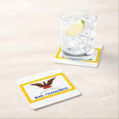 Vlag van San Francisco, California Square Paper Co Kartonnen Onderzetters (Insitu)