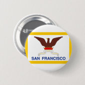 Vlag van San Francisco, Californië Pinback Button (Voorkant /achterkant)